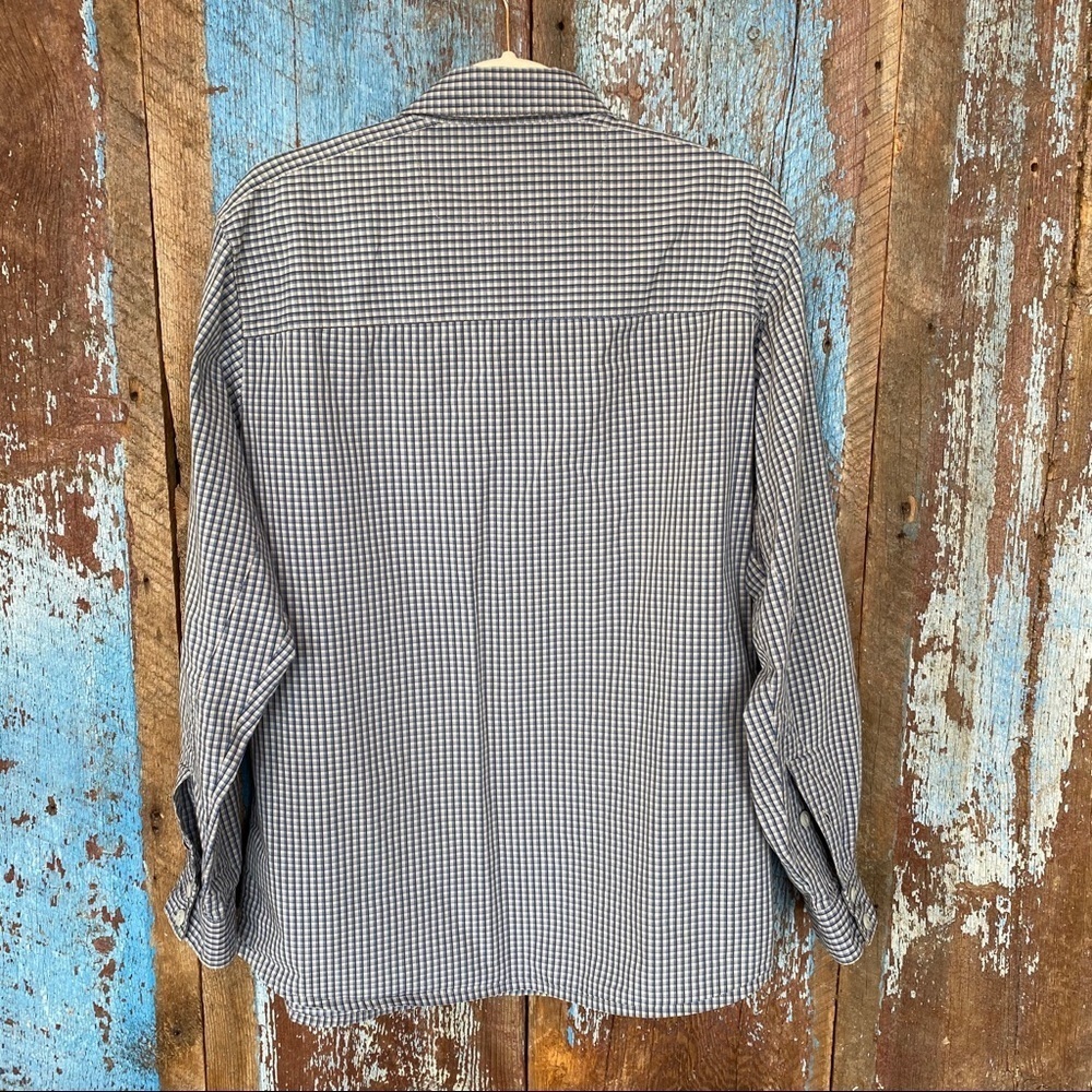 Columbia Blue Checked Long Sleeve Button Down Top - Picture 6 of 7